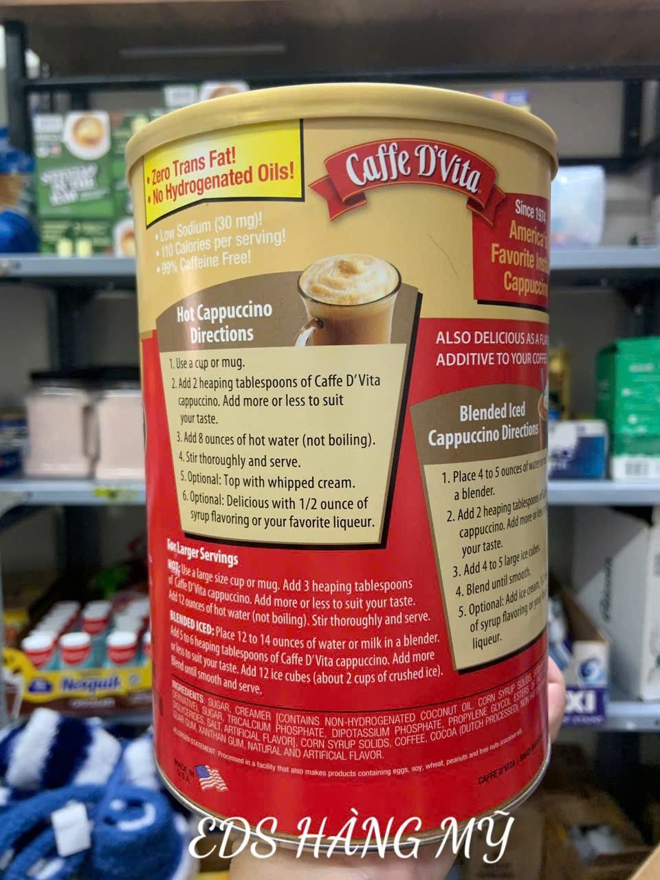 Bột cà phê hòa tan Caffe D’Vita Mocha Cappuccino