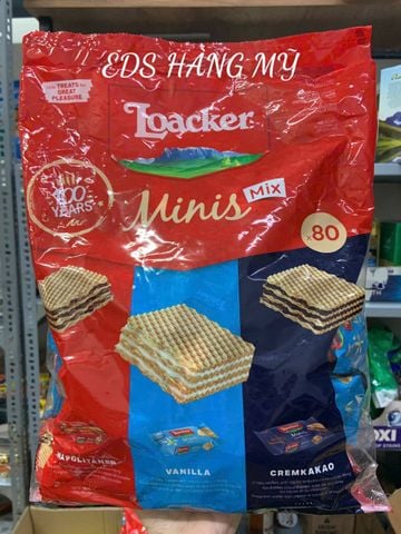  Bánh xốp nhân kem mix 3 vị Loacker Minis 