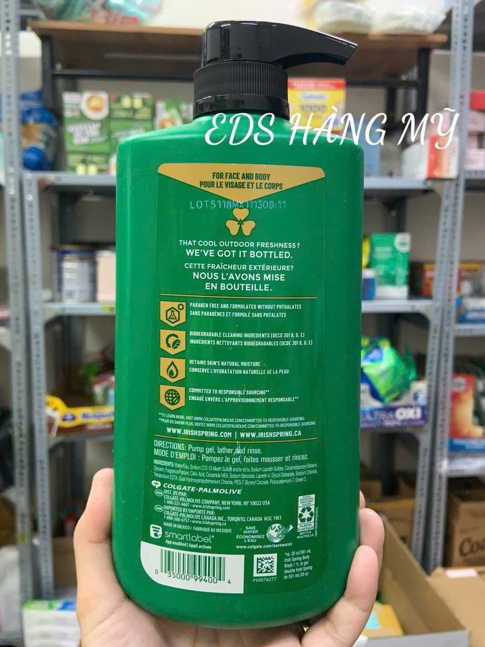 Sữa tắm gội toàn thân dành cho nam Irish Spring