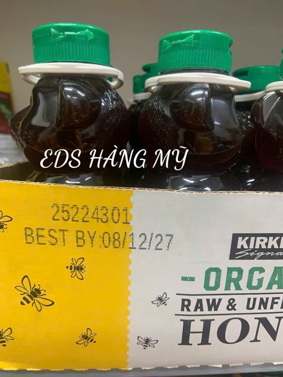 Mật ong hữu cơ Kirkland Organic Raw Honey - Chai 680gr