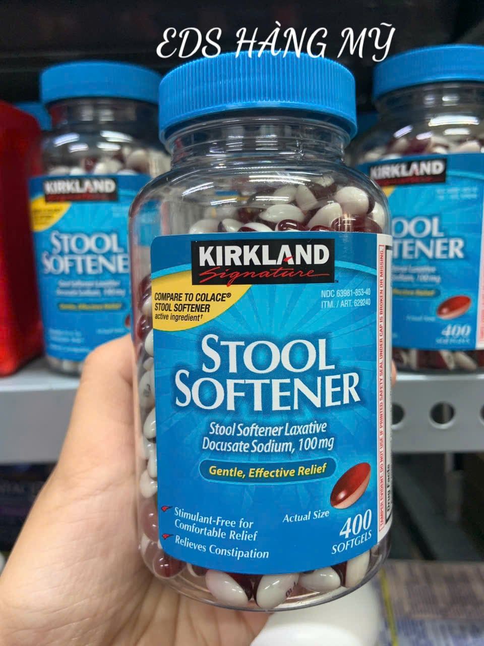 Viên uống nhuận tràng chống táo bón Kirkland Stool Softener