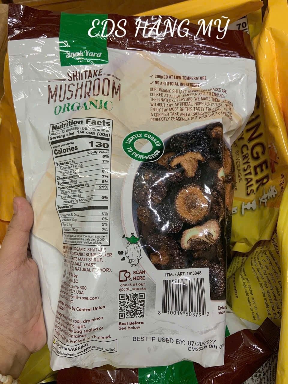 NẤM SẤY SHIITAKE ORGANIC SNACK YARD