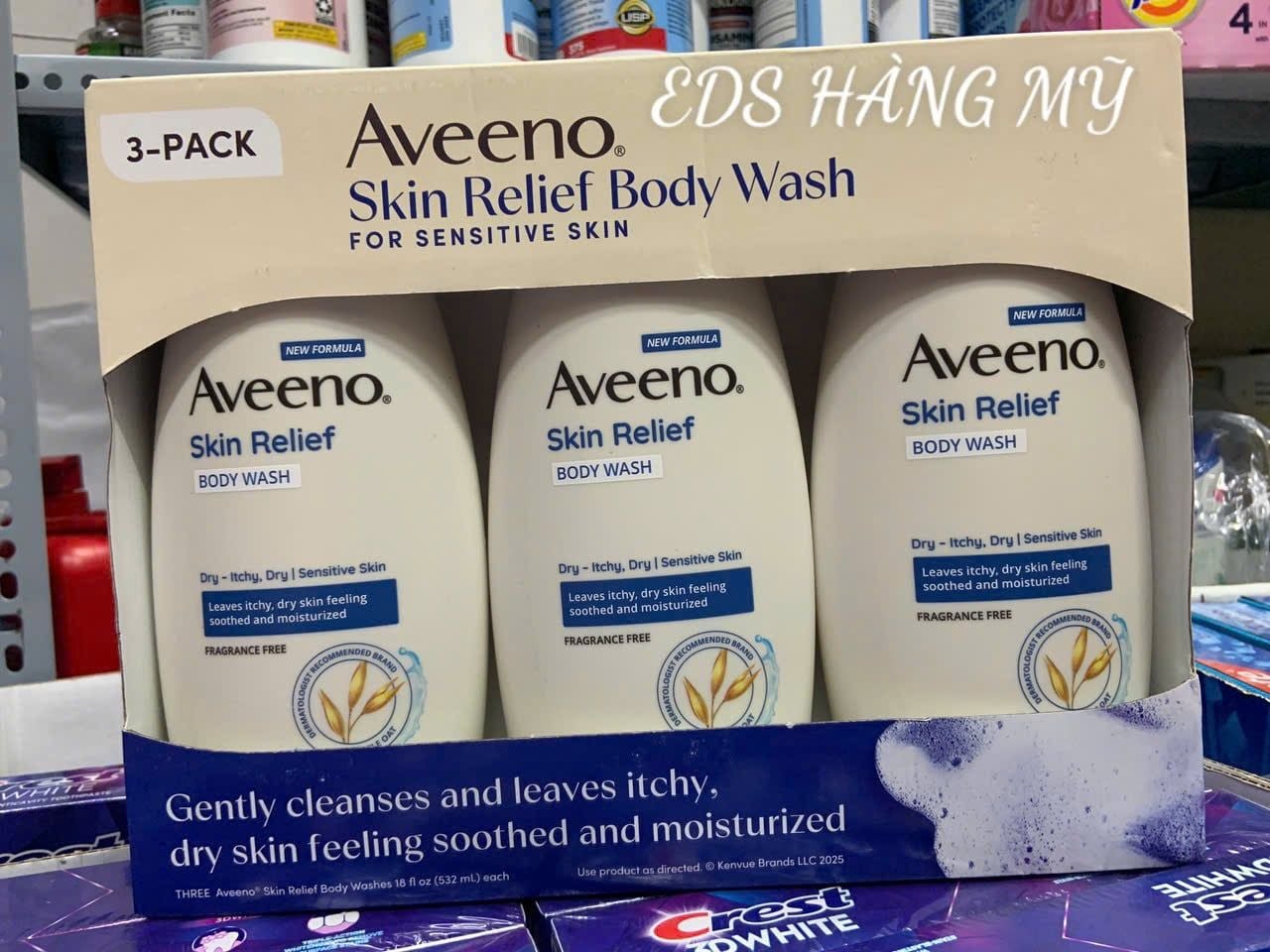 Sữa tắm dịu nhẹ dành cho da nhạy cảm và da khô ngứa Aveeno Skin Relief Body Wash (3 chai)