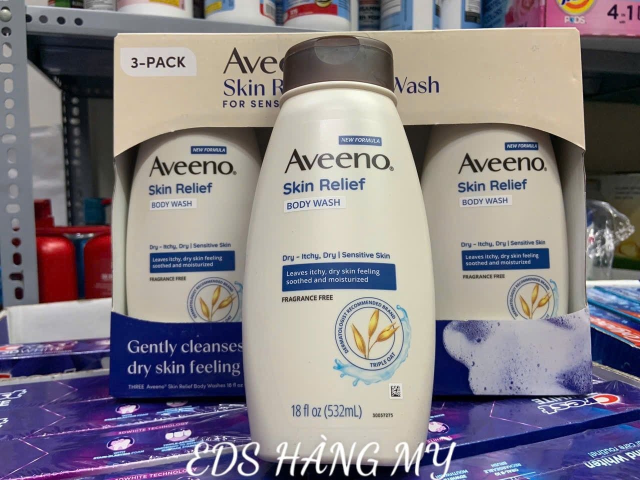 Sữa tắm dịu nhẹ dành cho da nhạy cảm và da khô ngứa Aveeno Skin Relief Body Wash (3 chai)