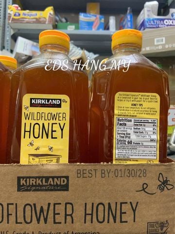  Mật ong Kirkland Wildflower Honey - Chai 2,27kg 