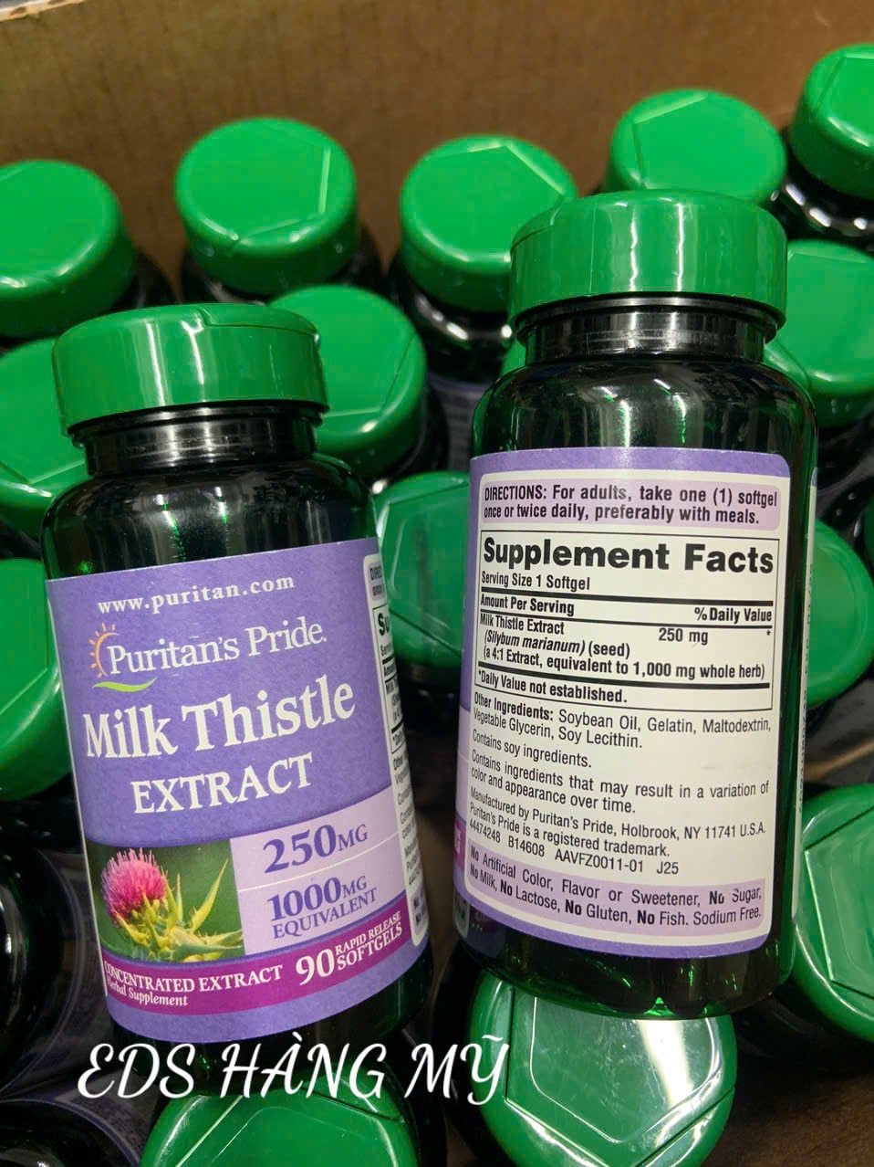 Viên uống giải độc, bổ gan Puritan’s Pride Milk Thistle Extract 1000mg