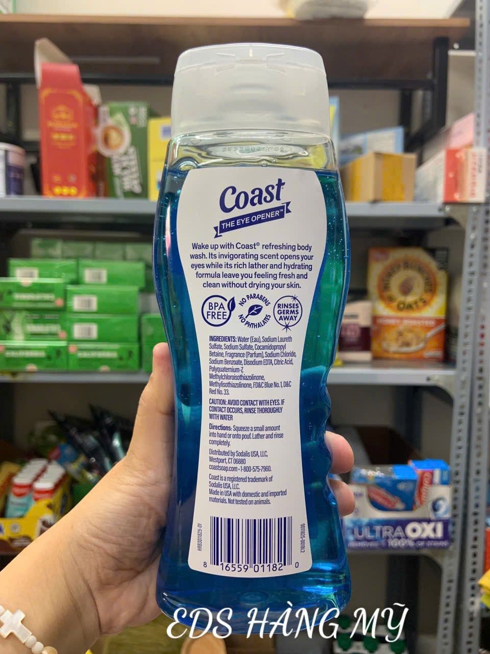 Sữa tắm gội toàn thân Coast 2 in 1 Hair & Body Wash dành cho nam - 532ml