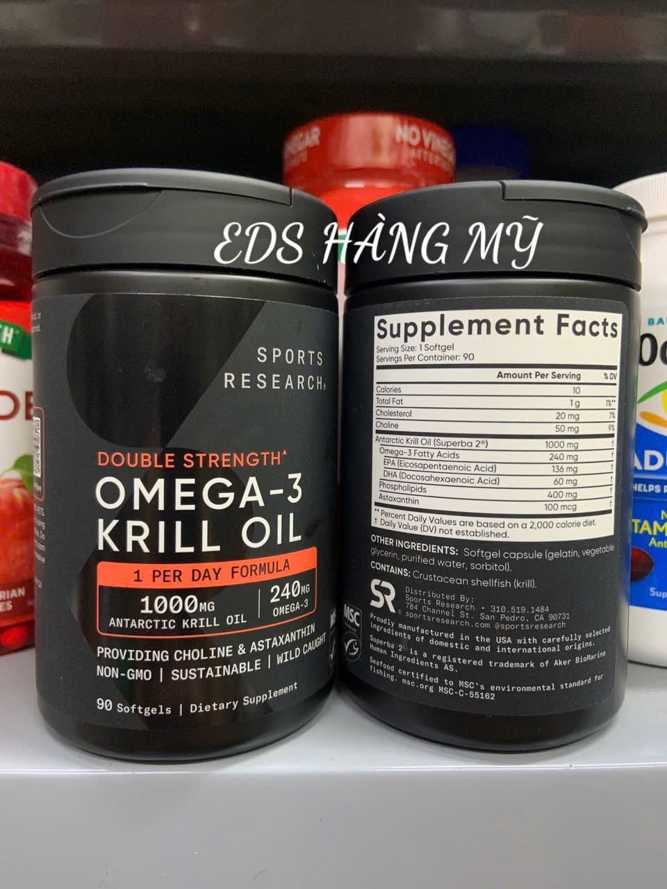 Sports Research Double Strength Omega-3 Krill Oil