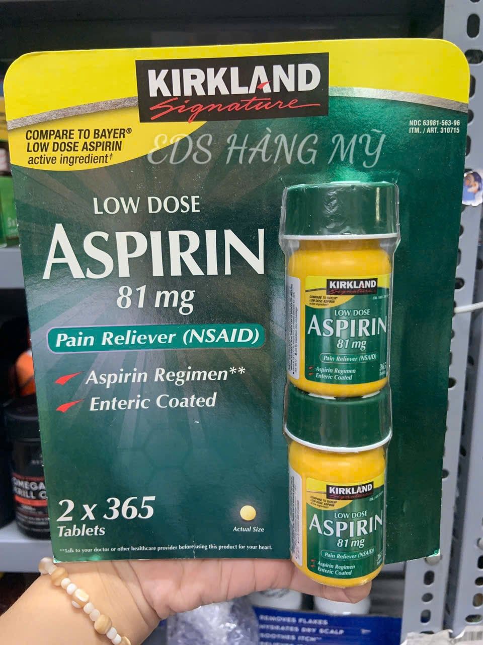 Viên uống giảm đau Kirkland Low Dose Aspirin 81mg