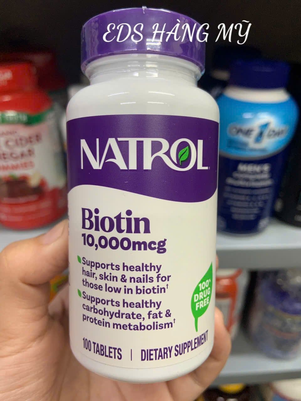 Viên uống/ ngậm hỗ trợ mọc tóc và chống rụng tóc Natrol Biotin Beauty 10,000mcg