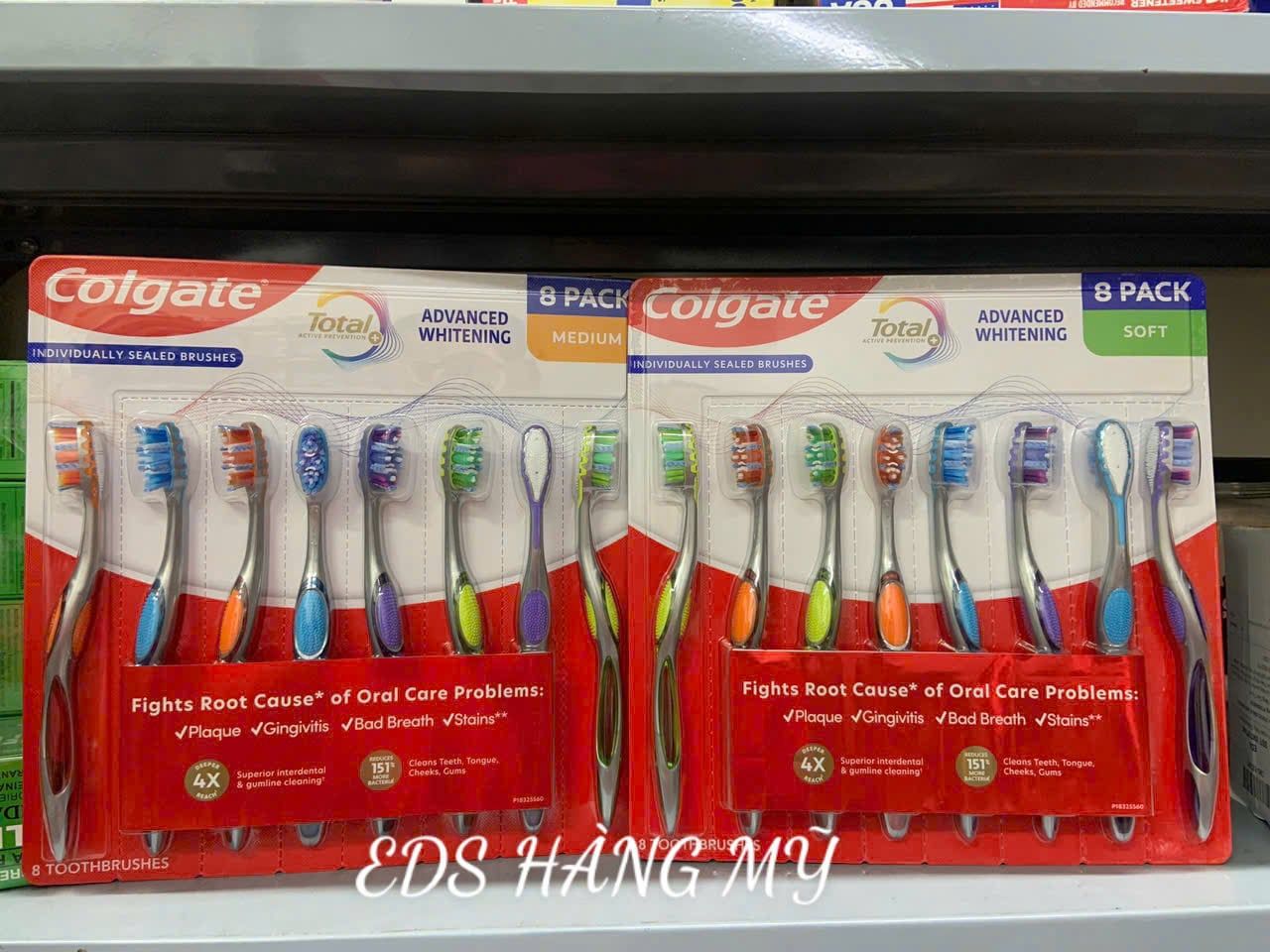 Set 8 bàn chải đánh răng Colgate Total Advanced Whitening Whole Mouth Clean