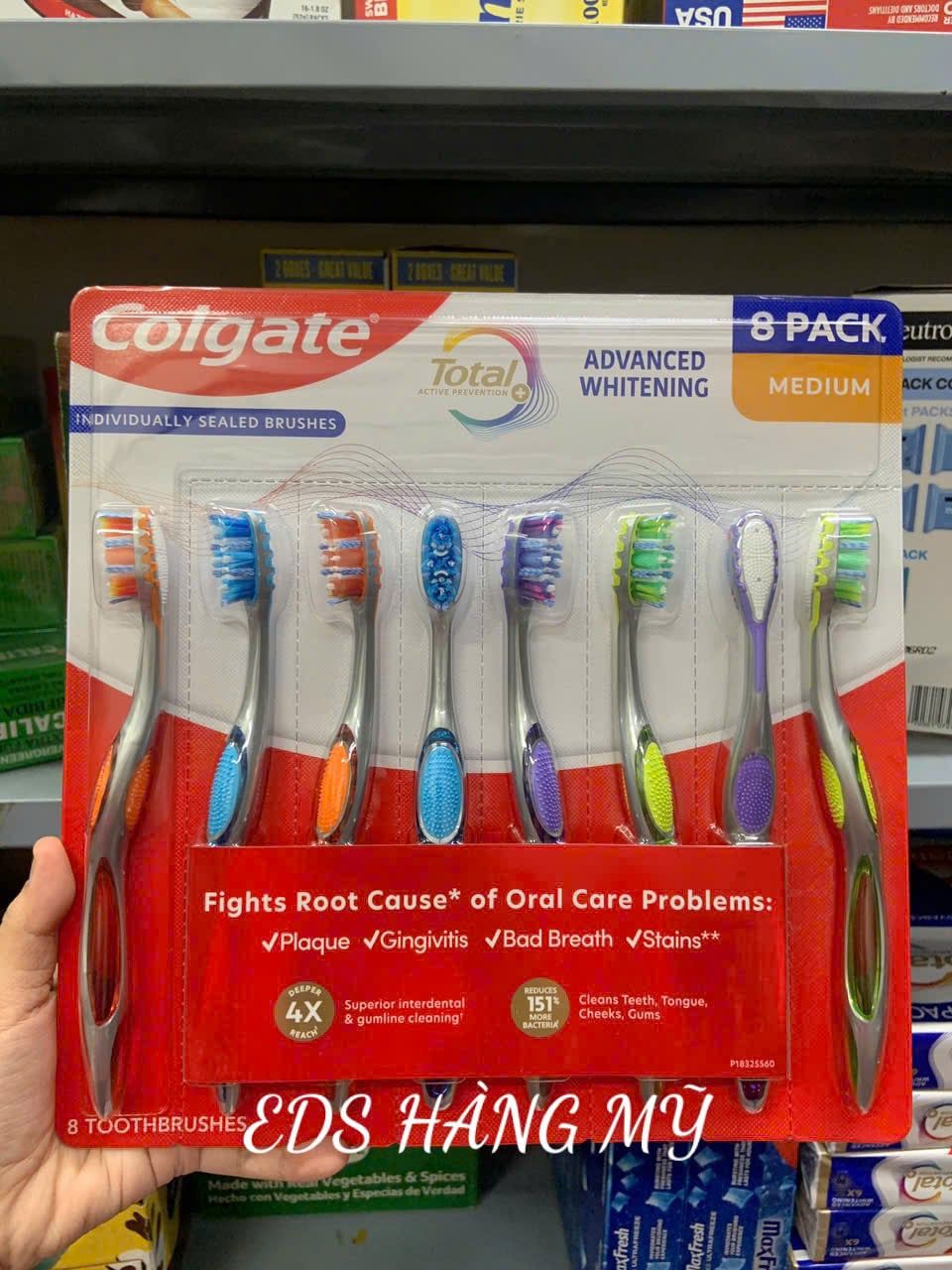 Set 8 bàn chải đánh răng Colgate Total Advanced Whitening Whole Mouth Clean