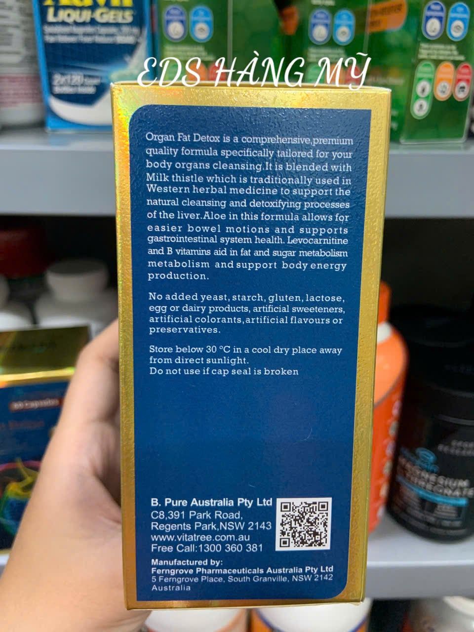 Viên uống thải độc mỡ nội tạng Vitatree Organ Fat Detox