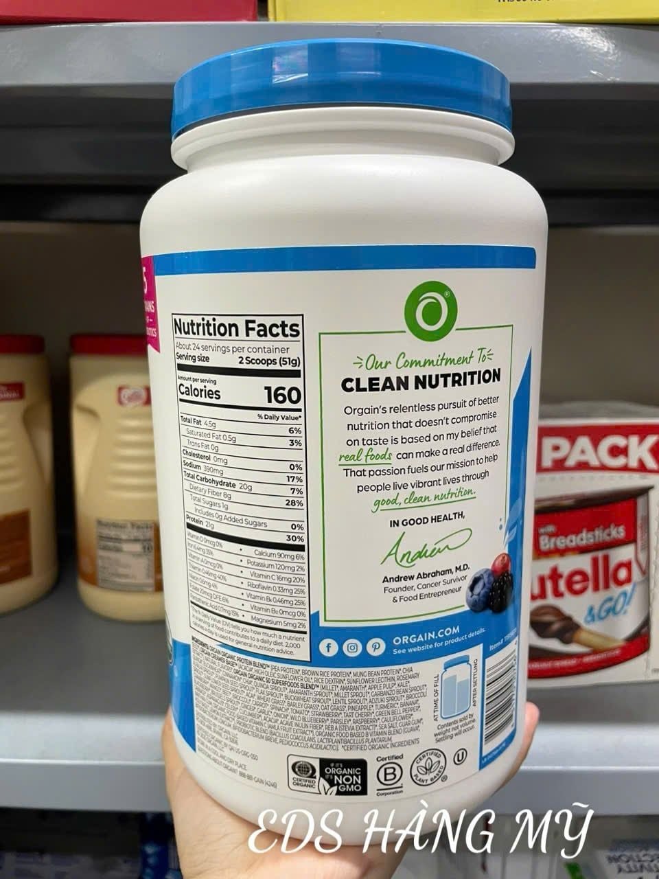 Bột Protein hữu cơ Orgain Organic Protein