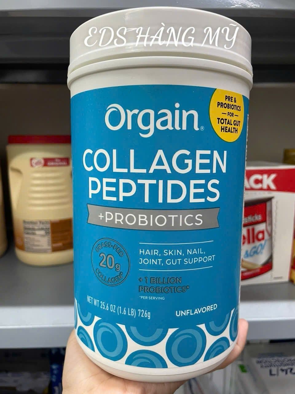 Bột bổ sung Collagen Orgain Collagen Peptides + Probiotics