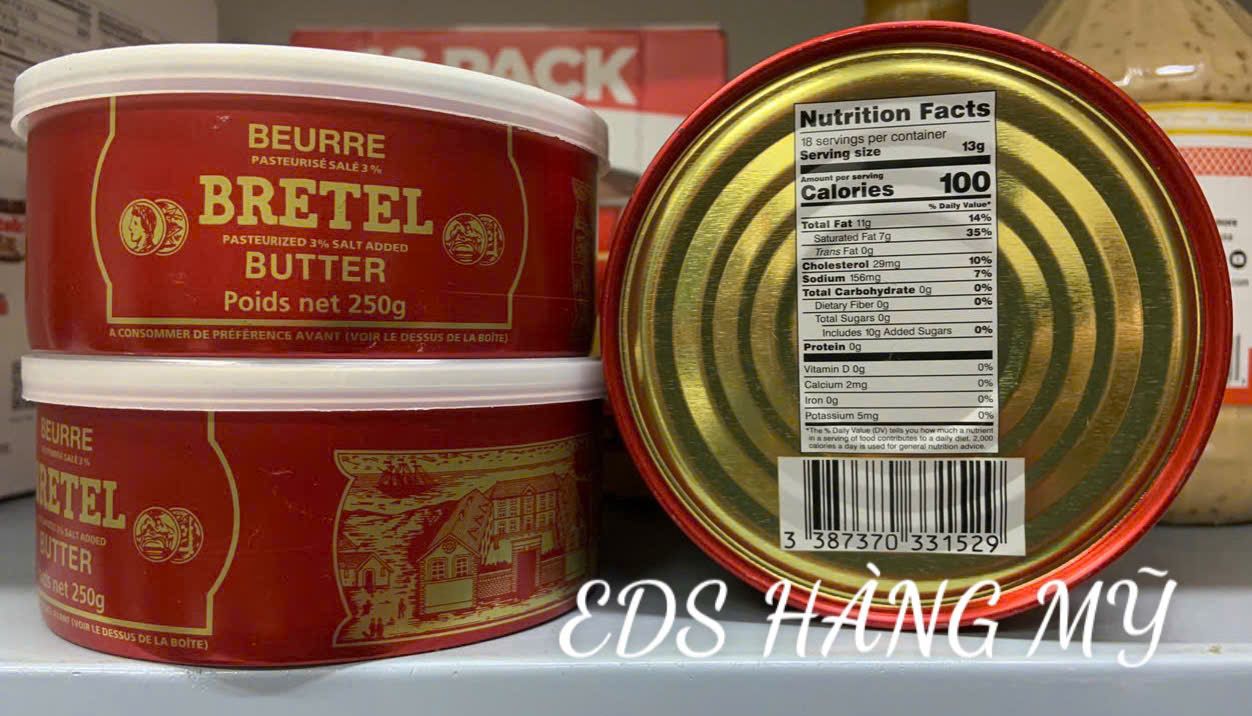 Bơ Pháp Bretel Butter hộp 250g