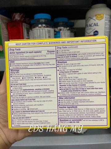  Viên uống hỗ trợ giảm viêm loét trào ngược dạ dày Nexium 24hr 