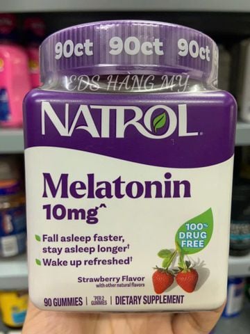  Kẹo ngủ Natrol Melatonin sleep Gummies 10mg 