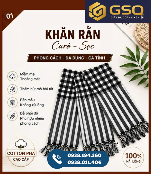 KHĂN RẰN NAM BỘ BÌA TRẮNG KHỔ LỚN 160x60CM