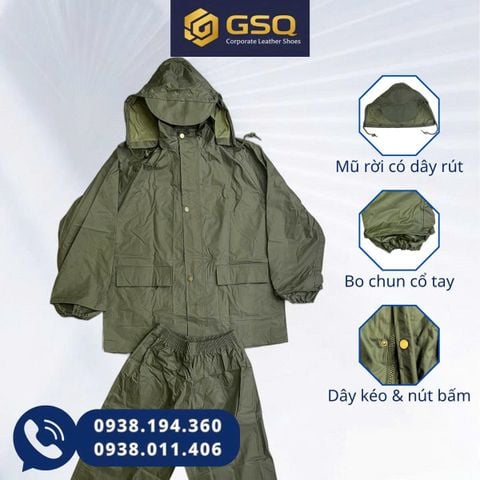 Bộ Áo Mưa Quân Nhu Màu Vàng Cỏ Úa Chính Hãng Công Ty CP 26