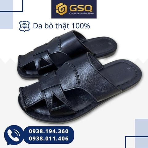 Dép Da Nam Mã 110 Quai Và Đế Khâu Thủ Công Chắc Chắn Thiết Kế Bít Mũi Đẹp Mắt