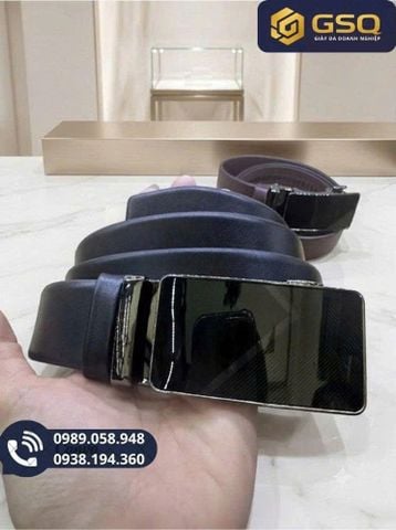 Thắt lưng da bò không viền, dây lưng mặt khoá sang trọng