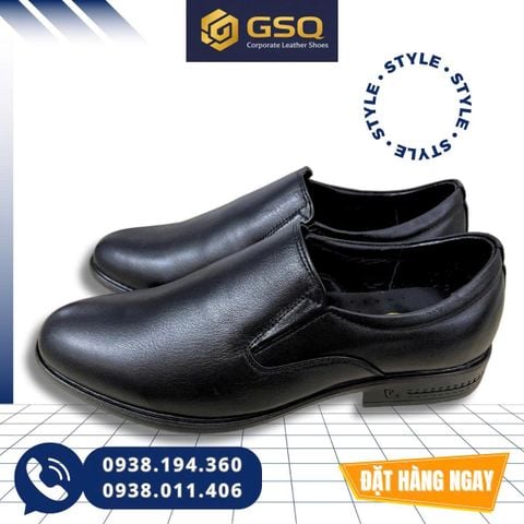 Giày Lười Nam Da Thật Màu Đen, Đế Cao Su Có Khâu Đế MÃ D34