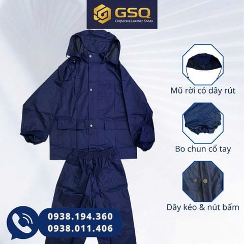 Áo Mưa Bộ Chính Hãng Màu Tím Than Cao Cấp – Chống Nước Tốt, Dày Dặn, Bền Bỉ