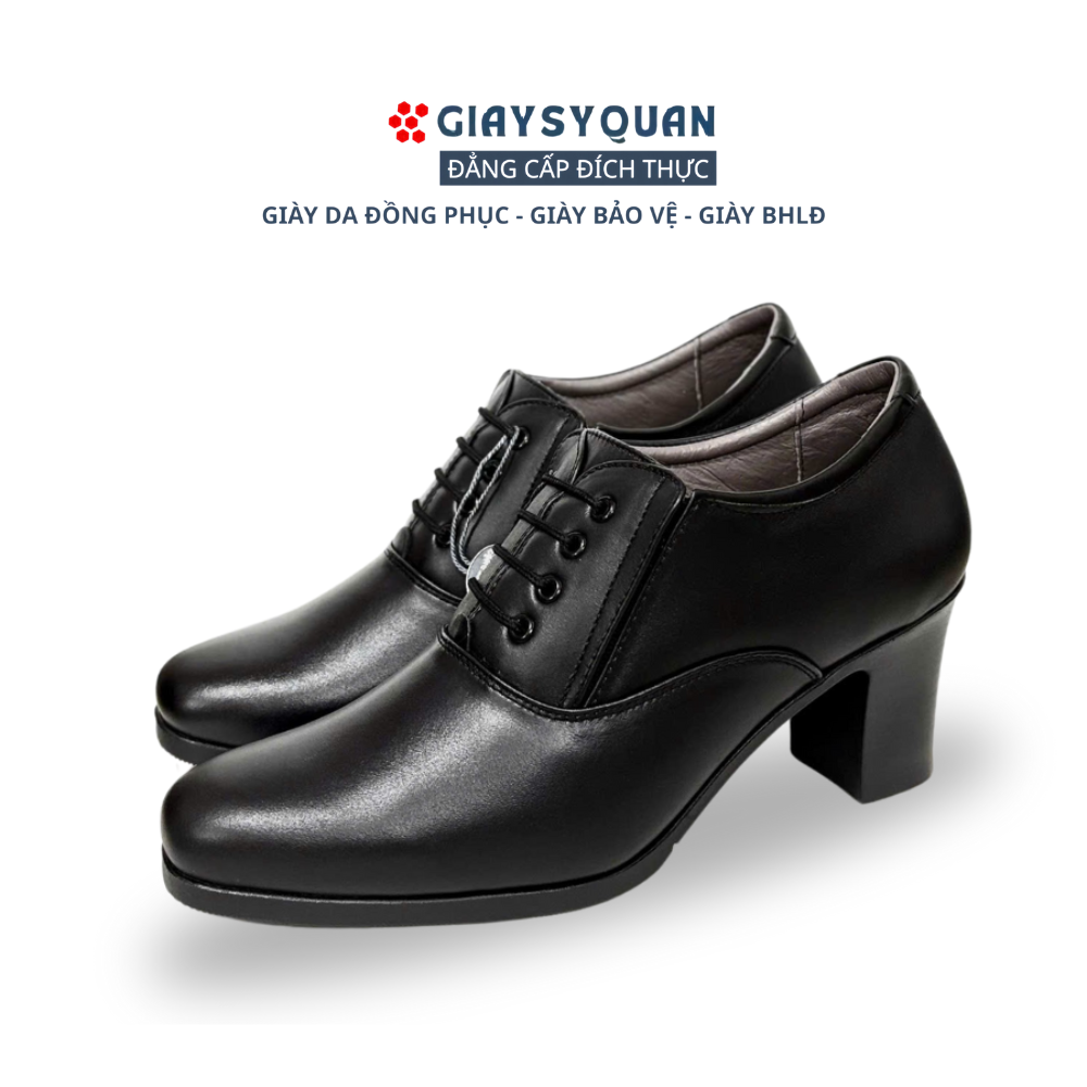 Giày Da Nữ Cao 7cm Mã 607C Chất Liệu Cao Cấp Êm Chân (Giày Sĩ Quan Nữ)