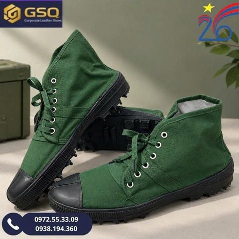 Giày Vải Bộ Đội Cao Cổ Công Ty 26 Màu Xanh Lá