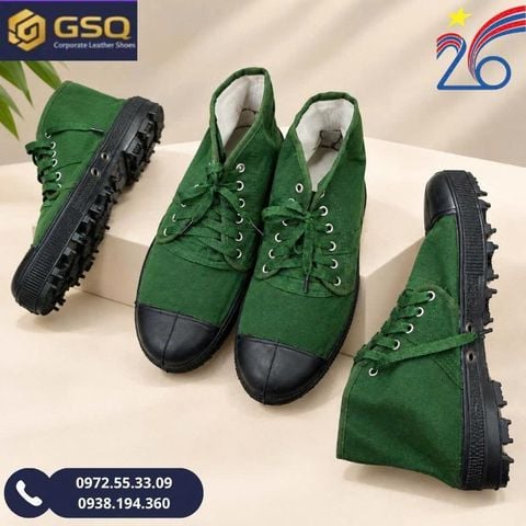 Giày Vải Bộ Đội Cao Cổ Công Ty 26 Màu Xanh Lá