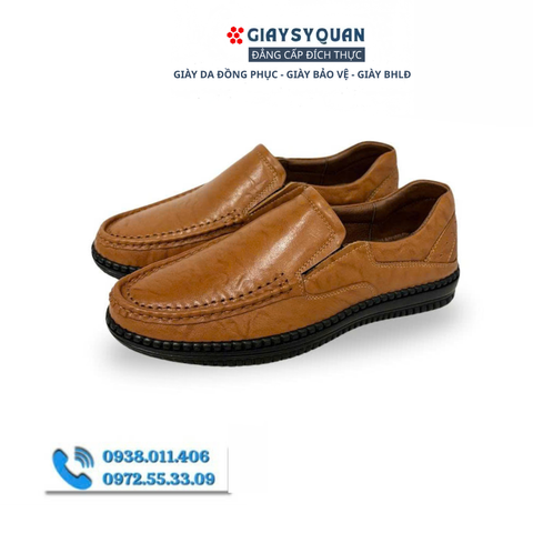 Giày Mọi Nam Da Thật 100% - Đế Cao Su Đi Êm M202