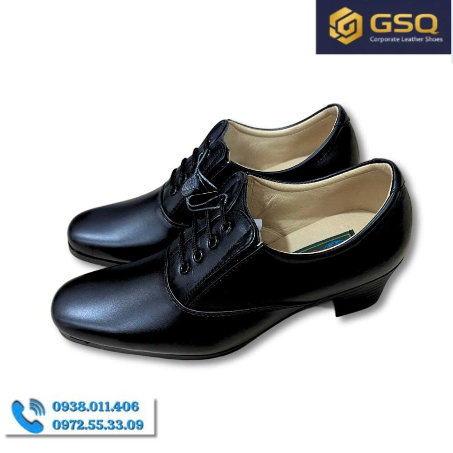 Giày Da Nữ Cao 5cm Aseco 32 Mã 607 ( Kiểu Giày Sỹ Quan Nữ )