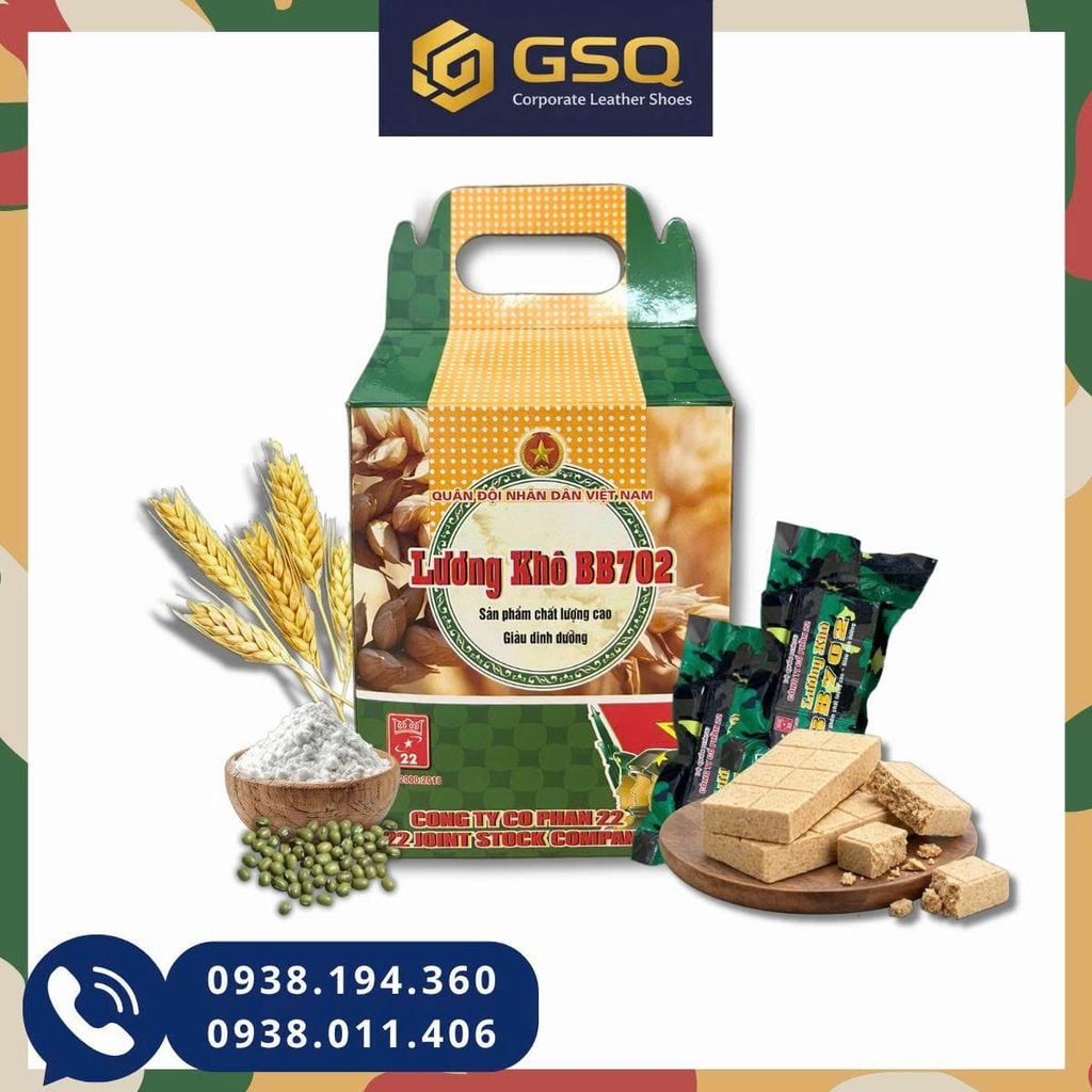 Lương Khô Quân Đội BB702 Công Ty 22 - 1 Hộp 10 Phong 700G