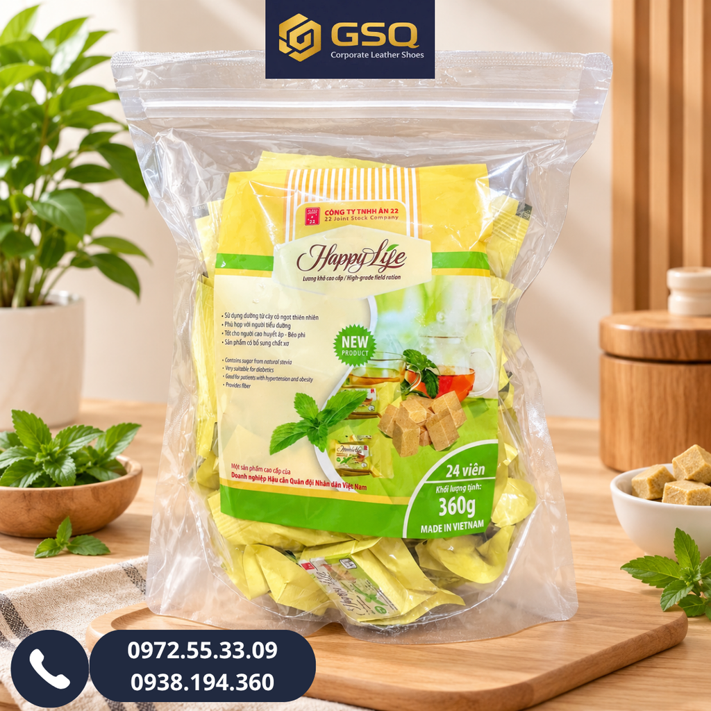 Lương Khô Quân Đội Ăn Kiêng Happy Life Gói 360g Dành Cho Người Tiểu Đường, Ăn Kiêng, Cao Huyết Áp, Béo Phì