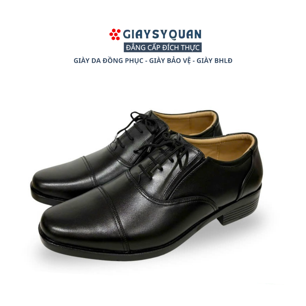 Giày da nam công sở, giày tây da bò thật lịch lãm màu đen Mã PN11D