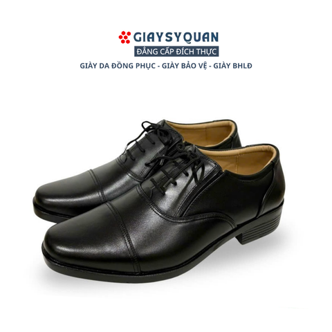 Giày da nam công sở, giày tây da bò thật lịch lãm màu đen Mã PN11D