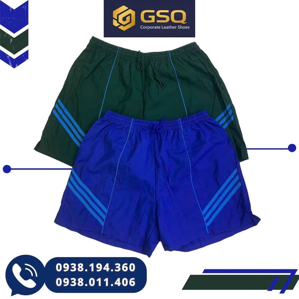 Quần đùi Bộ Đội Màu Xanh Lá, Xanh Dương Vải Cotton Mát Mẻ