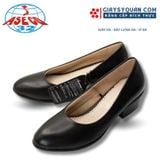 Giày Da Nữ Công Sở 933 Màu Đen Đế Cao Su Cao 4cm Chất Liệu Da Cao Cấp Phù Hợp Cho Tiếp Viên Hàng Không