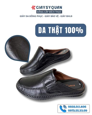 Giày Sục Nam Da Thật 100% Mềm Mại, Bảo hành 12 tháng