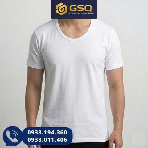 Áo Thun Bộ Đội Màu Xanh và Trắng, Chất liệu cotton 100%, cổ tròn