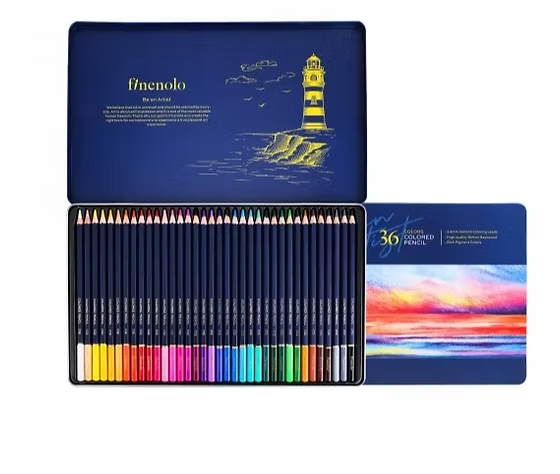 Chì màu dầu hộp thiếc Finenolo DELI - DELI Finenolo Oil-Based Colored Pencils (Metal Box)