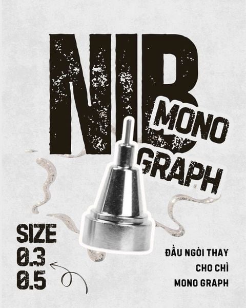 Tombow Mono Graph NIB - Đầu Inox Thay cho bút chì lắc Tombow Mono Graph