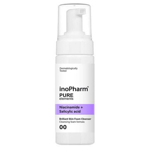 Sữa rửa mặt tạo bọt sáng da & ngừa mụn Inopharm Brilliant Skin Foam Cleanser with Niacinamide + Salicylic Acid