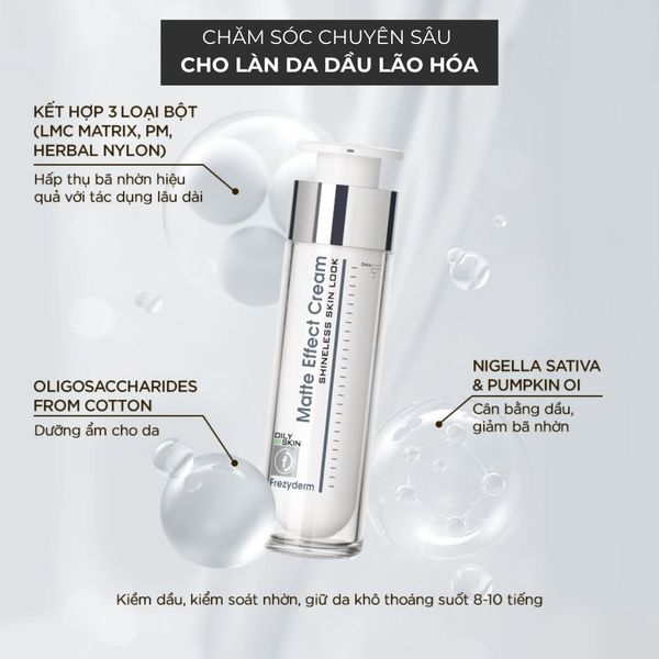 Kem kiềm dầu, làm mịn lỗ chân lông Frezyderm Matte Effect Cream