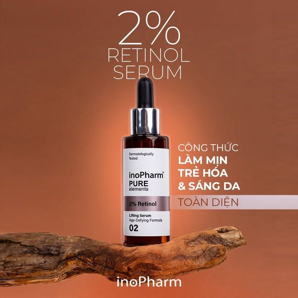 Tinh chất giảm nếp nhăn & mịn da InoPharm Pure Elements Facial Serum with 2% Retinol