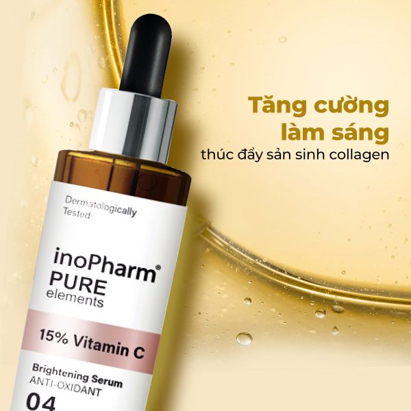 Tinh chất làm sáng da, chống oxy hoá InoPharm Pure Elements Facial Serum with 15% Vitamin C