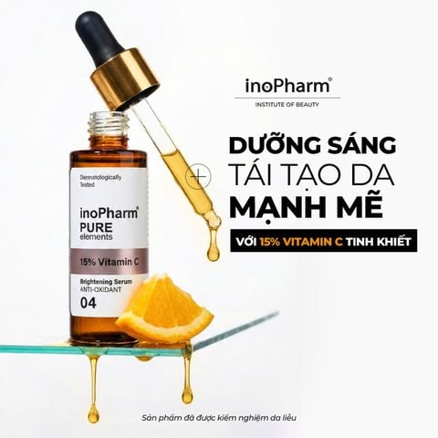 Tinh chất làm sáng da, chống oxy hoá InoPharm Pure Elements Facial Serum with 15% Vitamin C