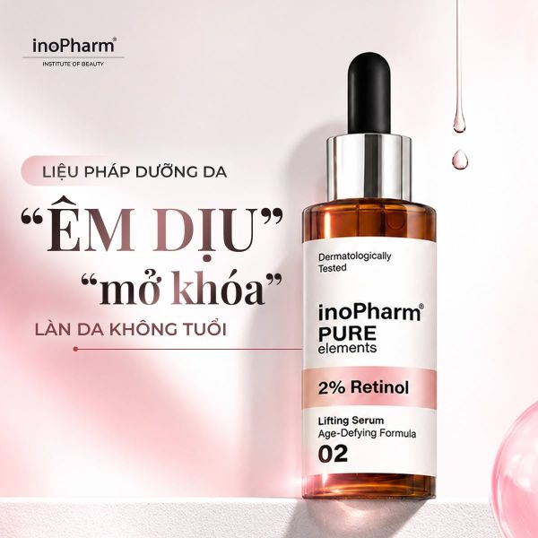Tinh chất giảm nếp nhăn & mịn da InoPharm Pure Elements Facial Serum with 2% Retinol