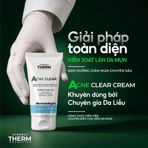 Kem ngăn ngừa mụn và tái tạo da Synergy Therm Acne Clear Facial Cream